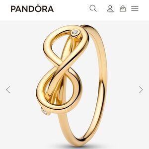 Pandora Infinity Knot Ring 14k gold plated